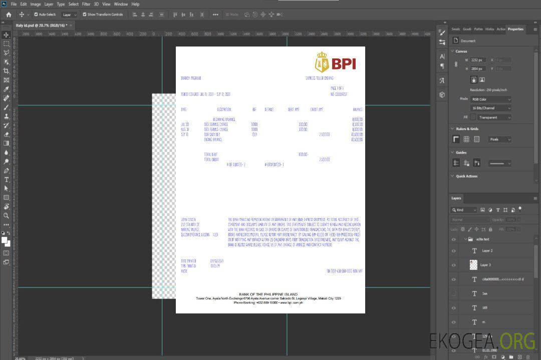 Banque philippine des îles philippines (BPI) template